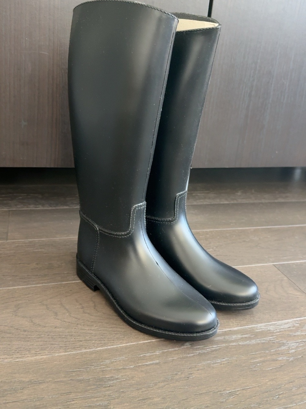 Girls Black Tall Equestrian Riding Boots Rubber EU 32 / Size 13